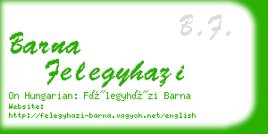 barna felegyhazi business card